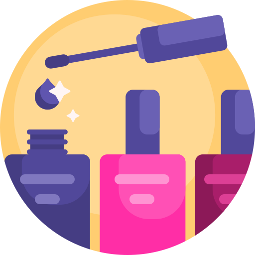 Imagen de 3 artículos de belleza de la tienda mayorista , en este caso son esmaltes de uñas, uno es morado oscuro, uno rosa y el otro morado claro